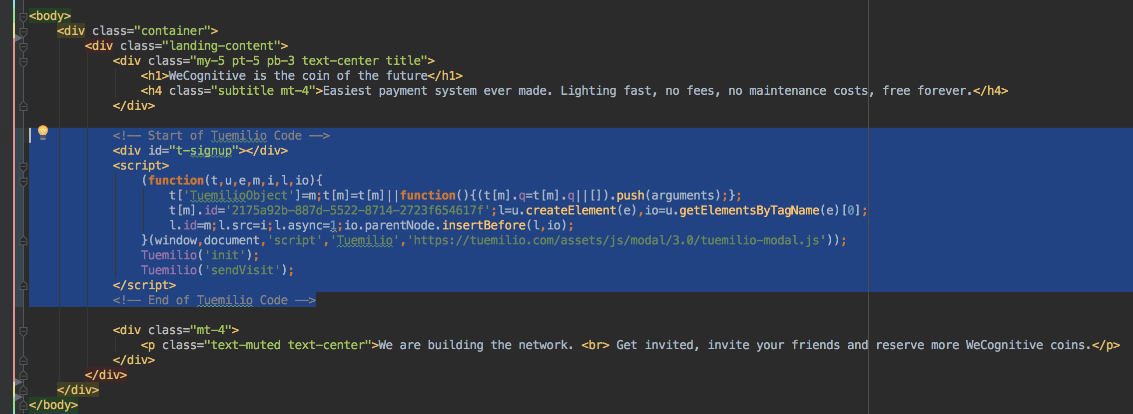 Paste the form code on your site