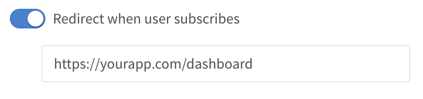 Redirect settings panel