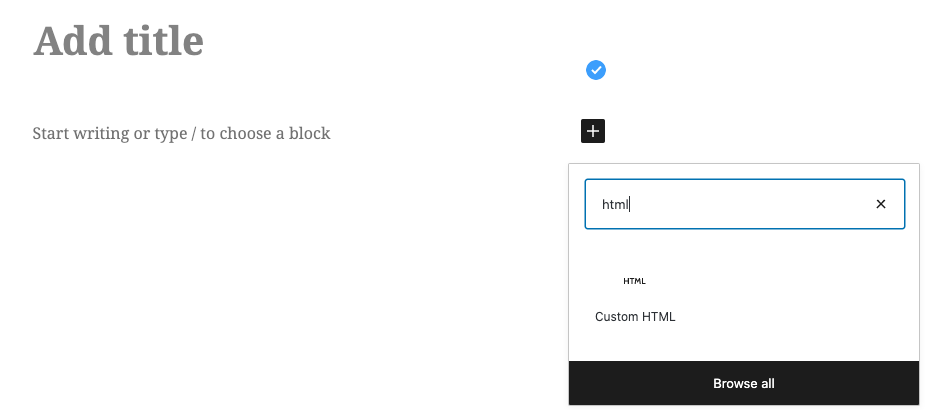 Wordpress Custom HTML Block